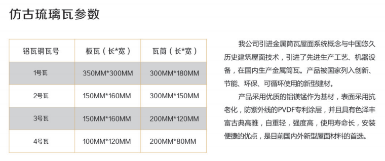 铝镁锰仿古分体瓦